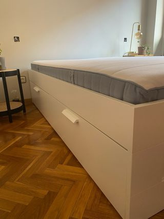 Cama Canapé + Colchón 140x200 Ikea Blanco