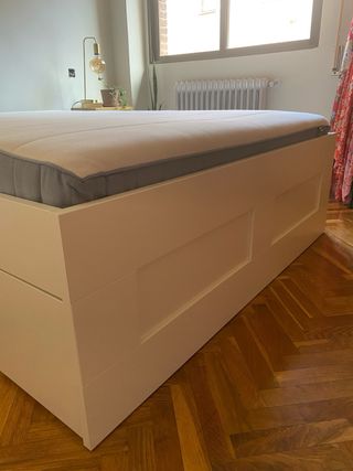 Cama Canapé + Colchón 140x200 Ikea Blanco