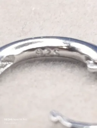 Pendientes plata S925 Aro liso con colgante 417