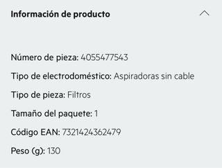 Filtro aspiradora AEG CX7