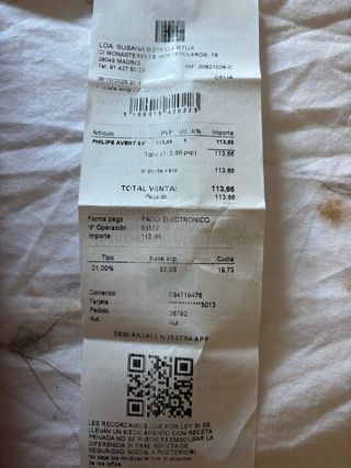 Sacaleches Eléctrico Philips Avent  2 días de uso