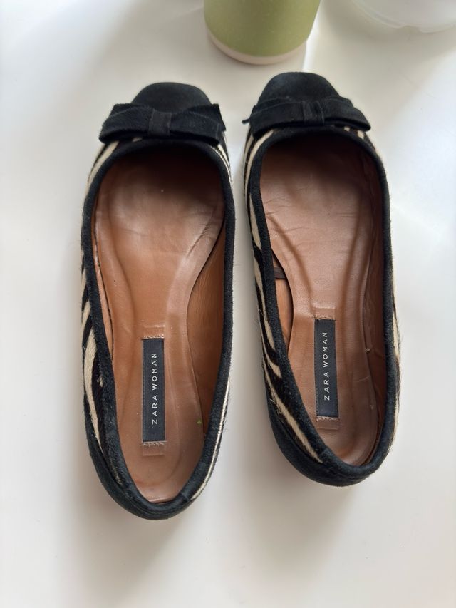 Manoletinas Zara Pelo Cebra