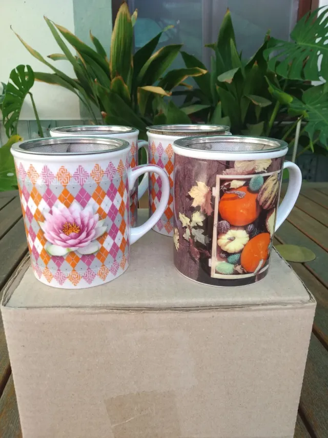 Tazas de cerámica con filtro de acero inoxidable