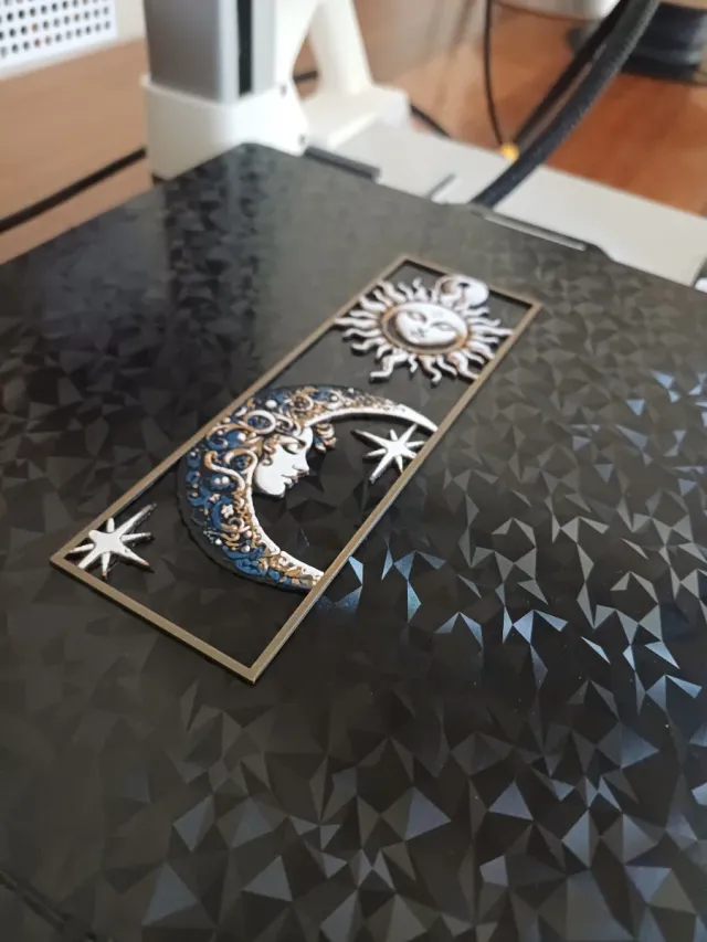 Segnalibro Sole Luna Effetto Luccicante