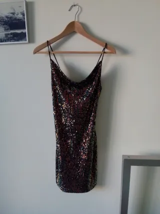 Vestido fiesta lentejuelas tirantes