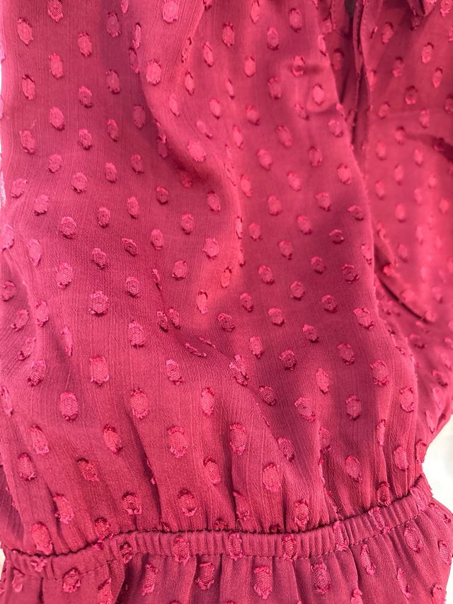 Vestido burdeos vaporoso talla 40