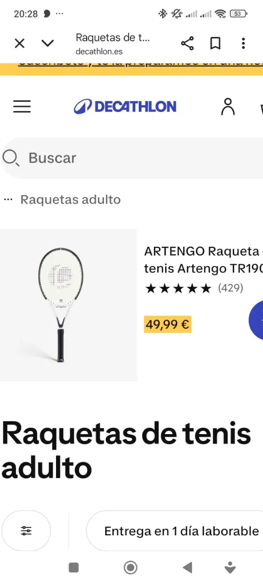 Raqueta de Tenis Artengo
