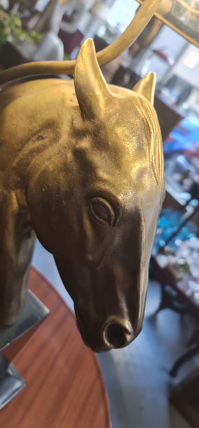 Lámpara Mesa Cabeza Caballo Hollywood Regency