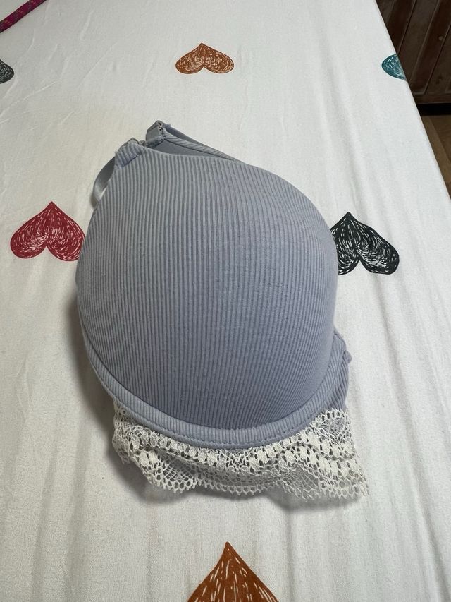 Sujetador con aro y relleno azul y blanco