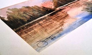 Pintura Original Aguarela José Barbosa Paisagem