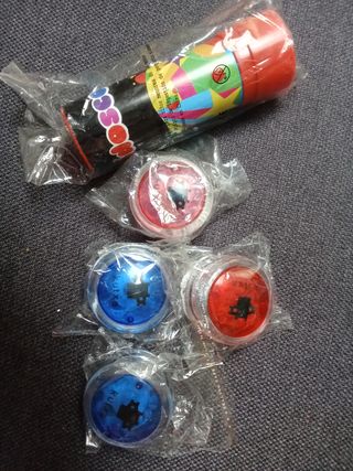 Lote 4 Yoyós de Colores de propaganda y kaldeidosk