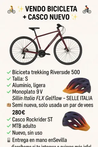 Bicicleta Trekking + Casco Nuevo