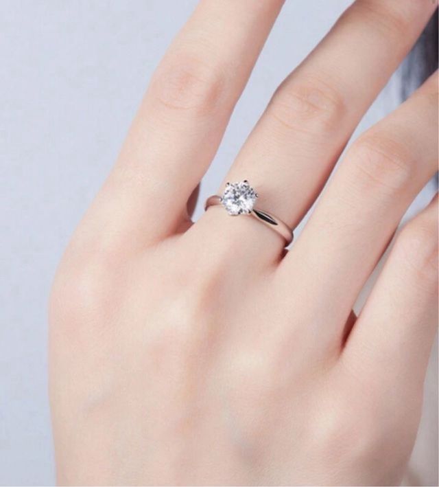 Anello Moissanite Certificato Argento