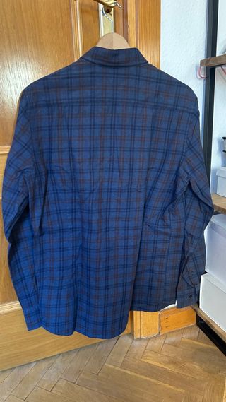 Camisa de cuadros Massimo Dutti azul y marrón