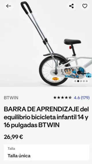 Barra de aprendizaje para bicicleta