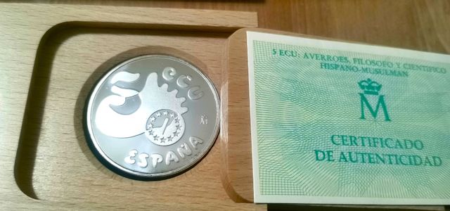 Moneda 5 Ecus, Onza de Plata. Varios Años.