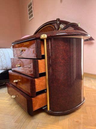 Conjunto Mesitas y Cómoda Madera y Metal