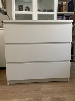 Cómoda Malm Ikea Blanca 3 Cajones