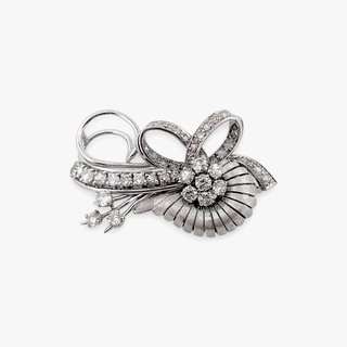 Broche Vintage Platino y Brillantes