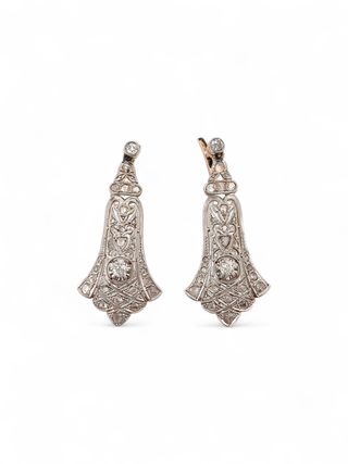 Pendientes Vintage Oro 18kt Diamantes Platino