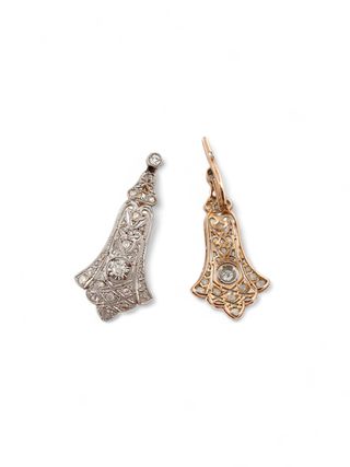 Pendientes Vintage Oro 18kt Diamantes Platino
