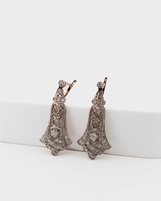 Pendientes Vintage Oro 18kt Diamantes Platino