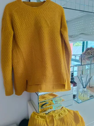 Jersey y camisa mostaza talla S
