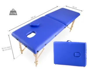 Camilla azul con reposacabezas