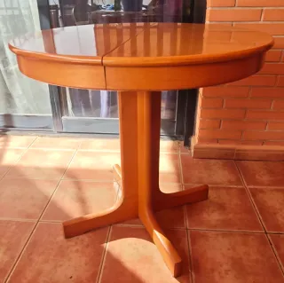 Mesa redonda extensible madera 80-110cm