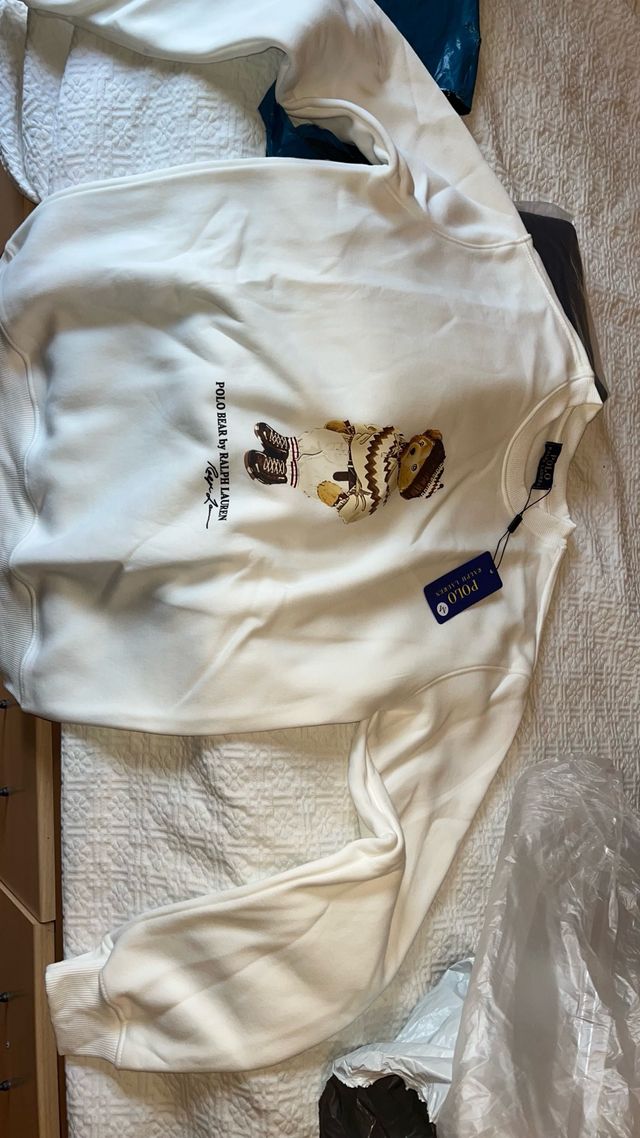 Sudadera Polo Ralph Lauren Oso Mujer Blanca