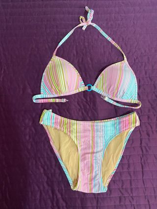 Bikini Talla S Rayas Multicolor