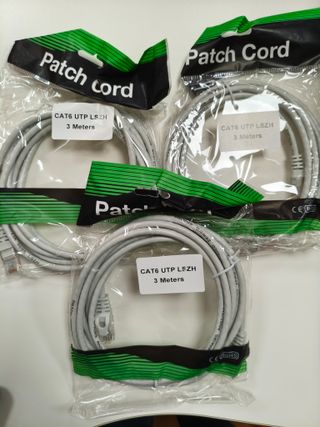 Lote de 3 Cables Red Ethernet CAT6 UTP LSZH 3m