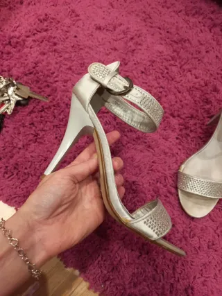 Sandalias de fiesta Mary Paz plateadas