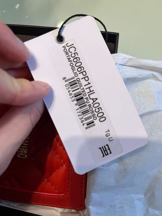 Portafoglio Love Moschino rosso trapuntato