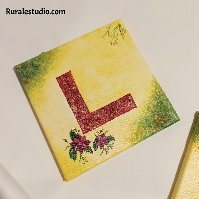 Cuadro personalizado con tu inicial de Navidad