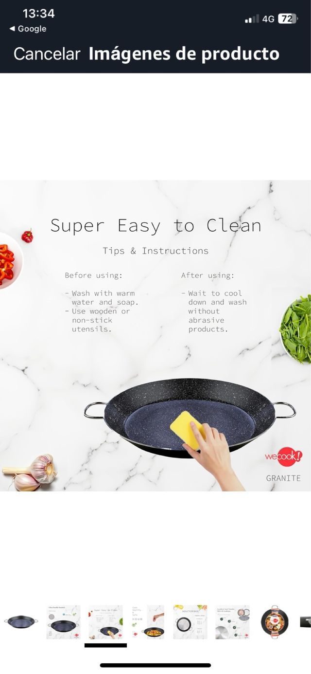 Paellera Wecook Marbel Coating Antiadherente