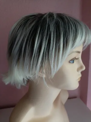 Peluca Oncológica Gris y Blanca