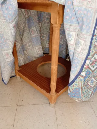 Mesa camilla 80cm con ropa verano/invierno