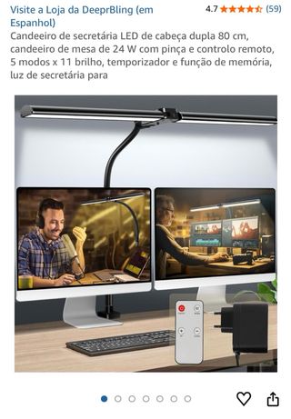 Luz de Mesa Doble Cabeza Negra