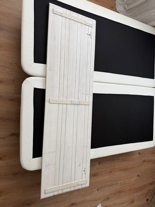 Cabezal cama madera pino decapado blanco