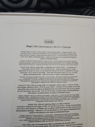 iPad 10ª Generación Azul. Wi-Fi + Celular - 64 GB