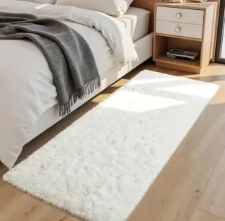 Alfombra blanca minimalista nórdica 40 x 120