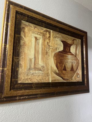 Cuadros decorativos dorados y marrones