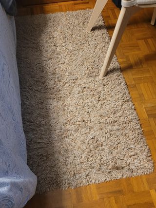 Alfrombra de pelo largo, hilo beige