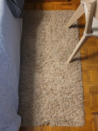 Alfrombra de pelo largo, hilo beige