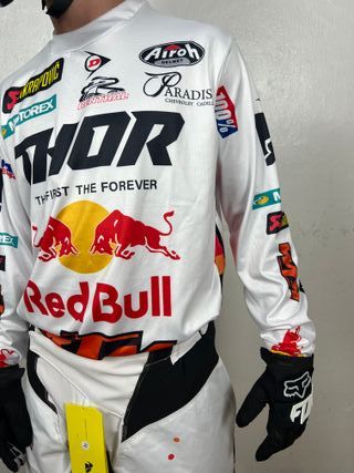 Traje Motocross Thor Red Bull Blanco