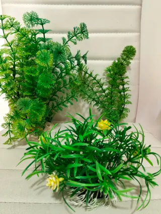 Lote 3 Plantas Artificiales Acuario