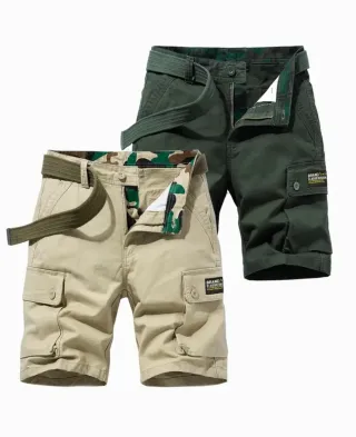 Lote 2 Pantalones Cargo Cortos 100% Algodón