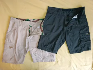 Lote 2 Pantalones Cargo Cortos 100% Algodón