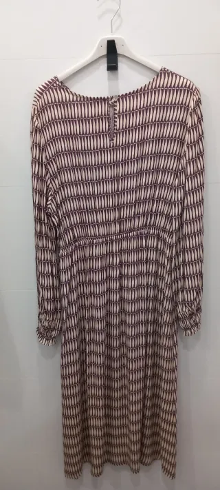 Vestido largo estampado manga larga